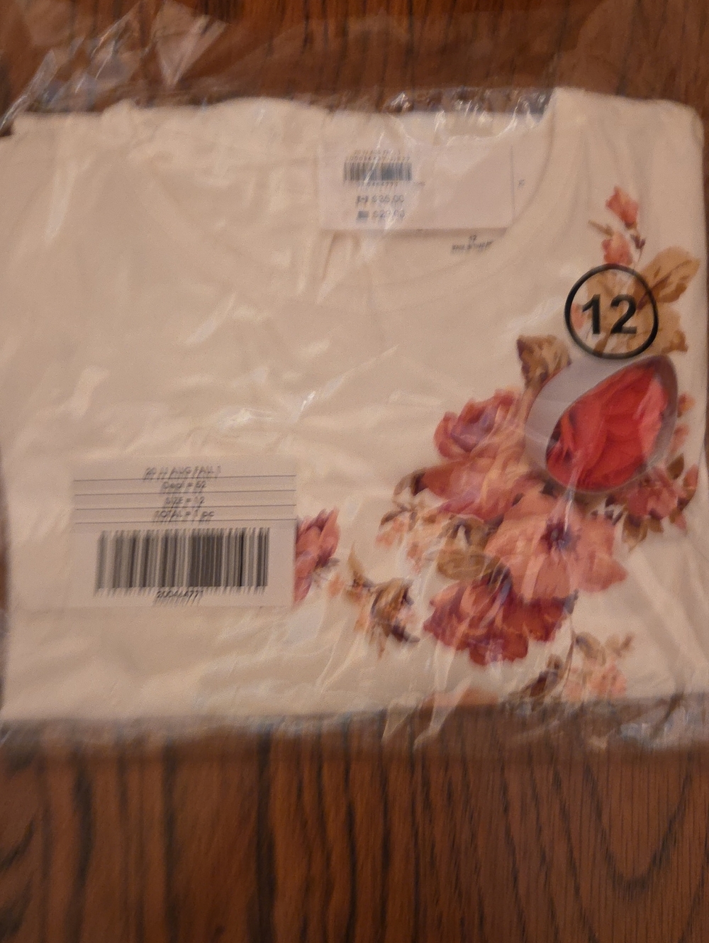 Janie and Jack White Long Sleeve Tee with Pink Floral Print